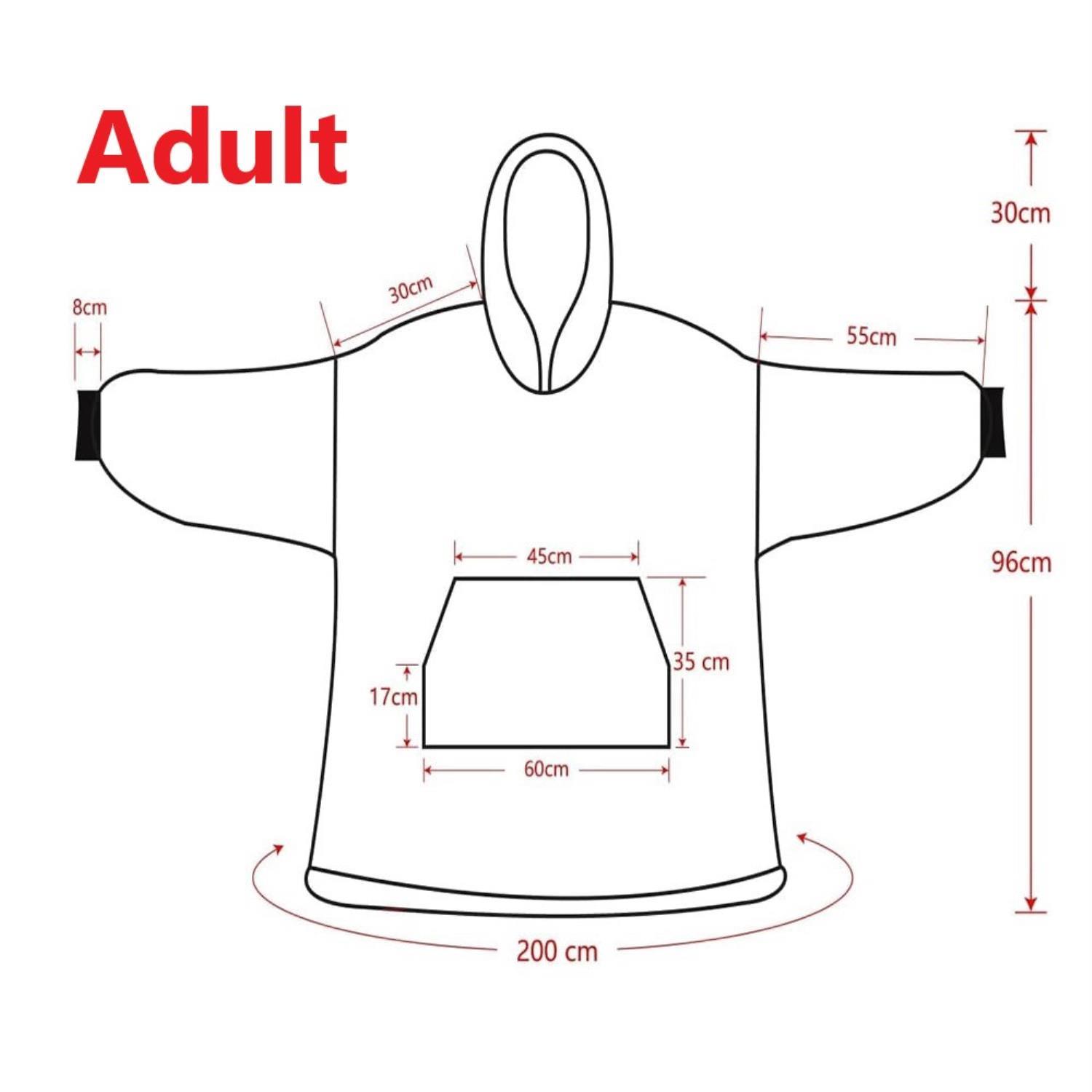 snug hoodie adult size chart - Sailor Moon UK Shop
