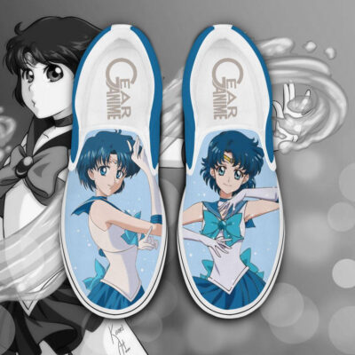 Sailor Mercury Slip-On Canvas Sailor Anime Shoes