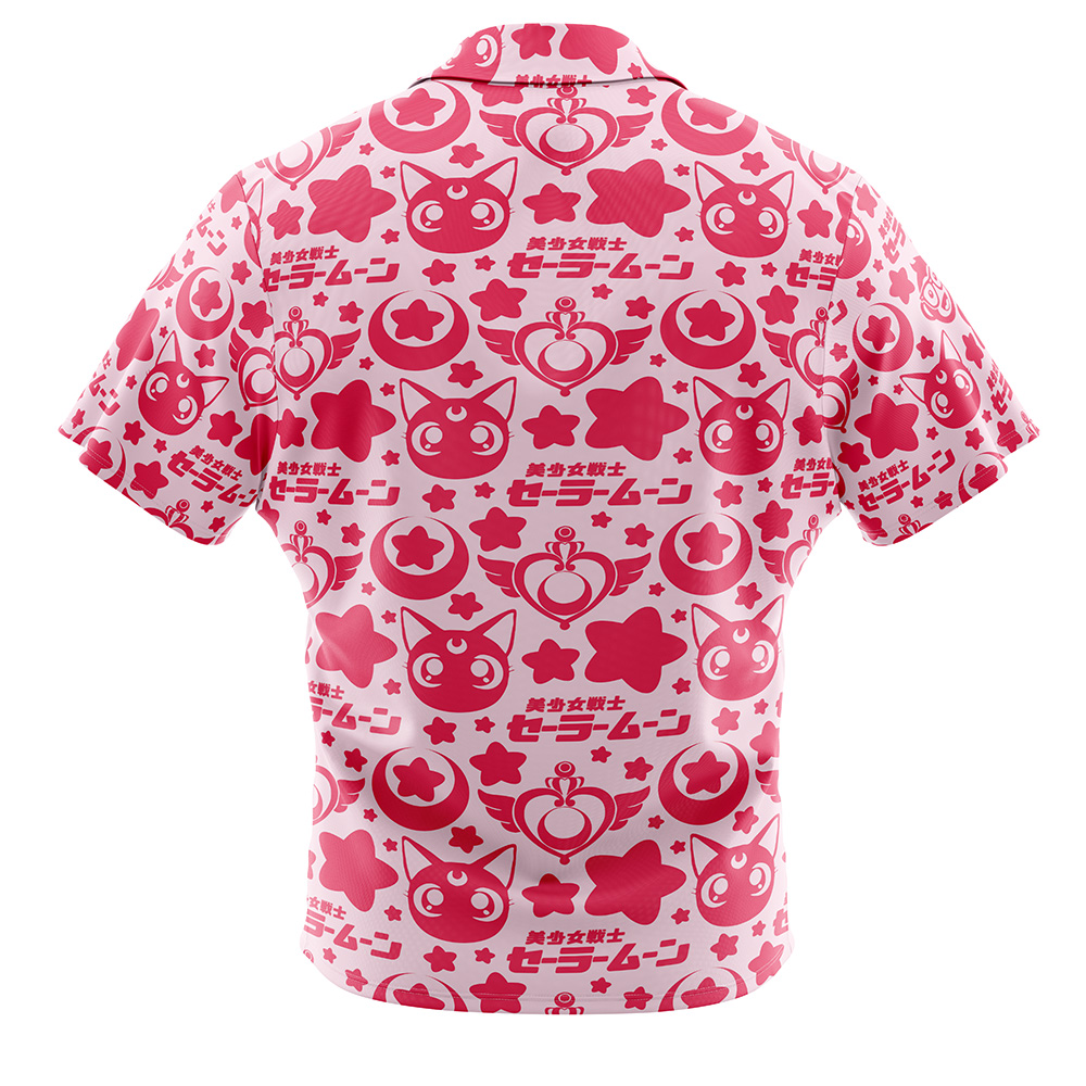 Pink Sailor Moon Button Up Hawaiian Shirt - Image 2