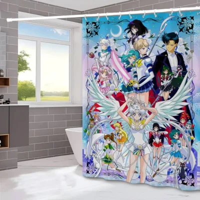 Sailor Moon Cartoon Style Shower Curtain