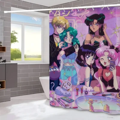 Sailor Moon Lovely Moon Bunny Shower Curtain