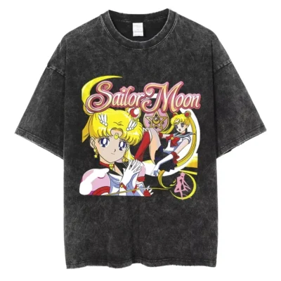 Cute Sailor Moon Mineral Wash T-shirt