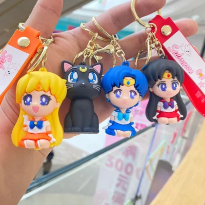 Anime Sailor Moon Luna Artemis Tsukino Usagi Hino Rei Key Chain