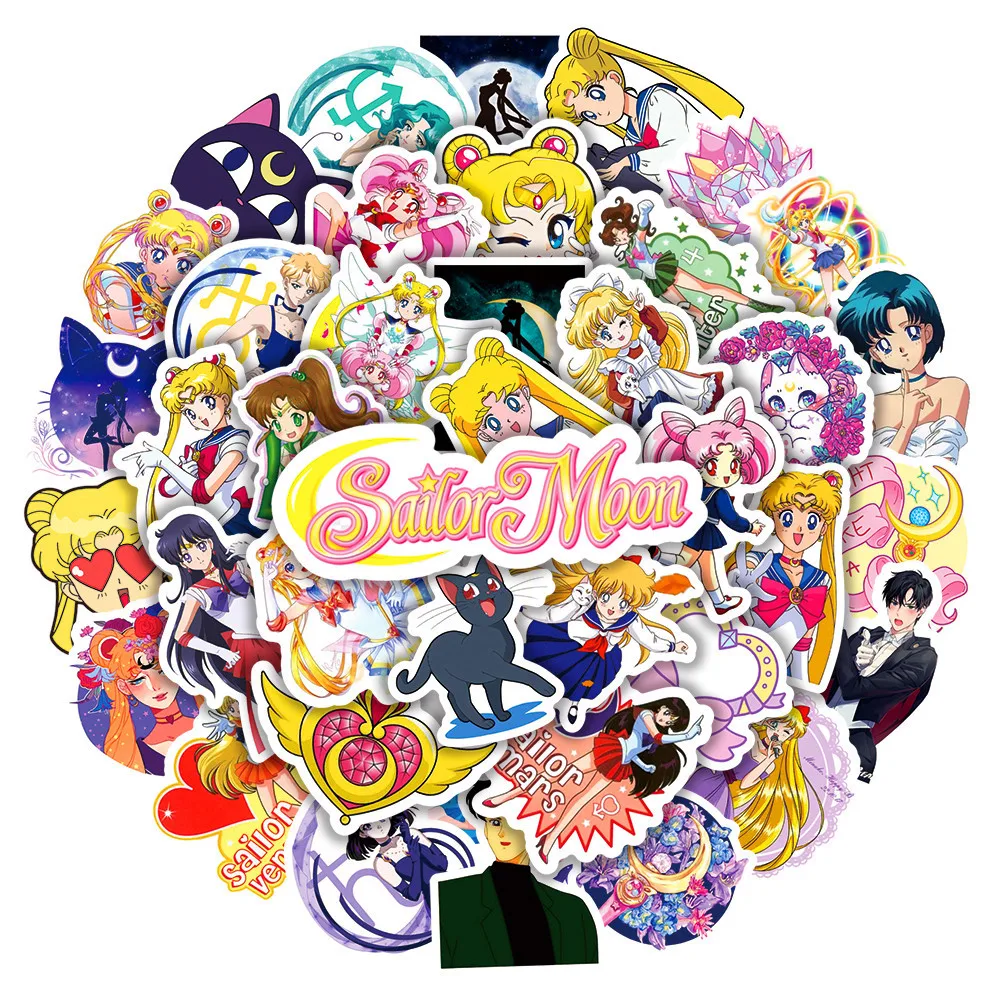50/100PCS Cartoon Anime Sailor Moon Stickers