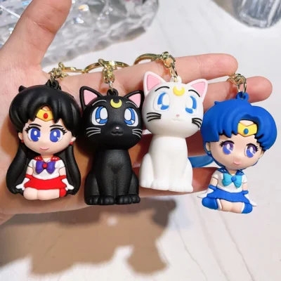 Sailor Moon Doll Couple Bag Pendant Keyring Car Key Chain